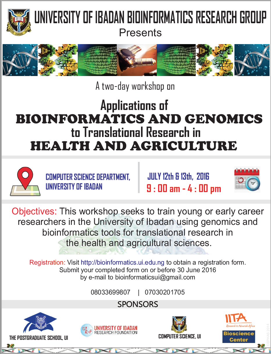 BIOINFORMATICS AND GENOMICS WORKSHOP 2016 